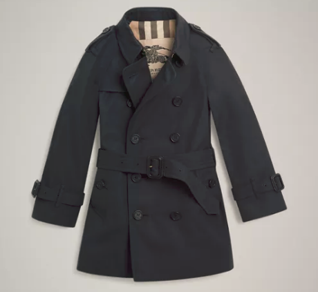 Boys Black "Sandringham" Trench Coat