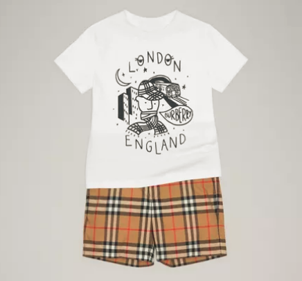 Boys Antique Yellow Check Cotton Shorts