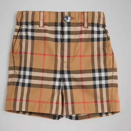 Baby Boys Yellow Check Cotton Shorts