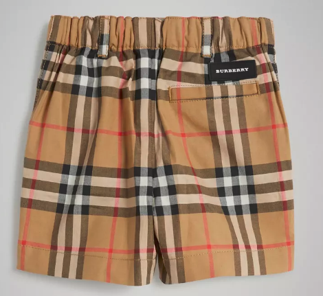 Baby Boys Yellow Check Cotton Shorts