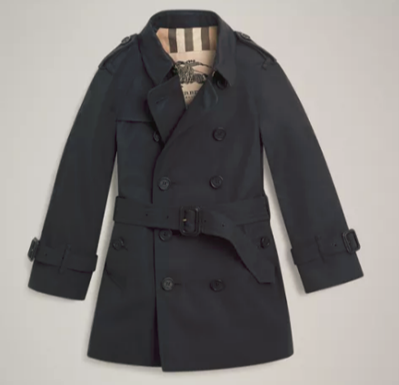 Boys Black "Sandringham" Trench Coat