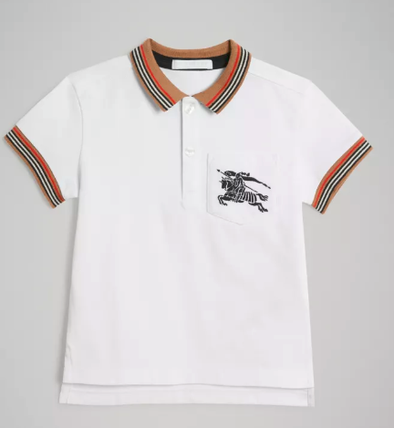 Boys White Cotton Polo Shirt