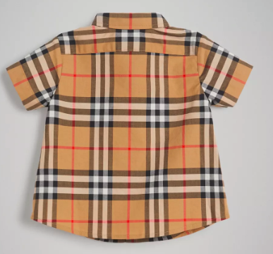 Baby Boys Antique Yellow Check Cotton Polo Shirt