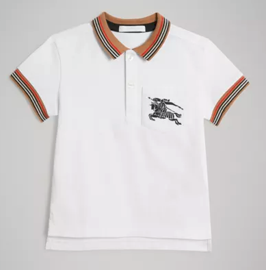 Boys White Cotton Polo Shirt