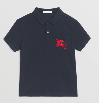 Boys Navy Cotton Polo Shirt