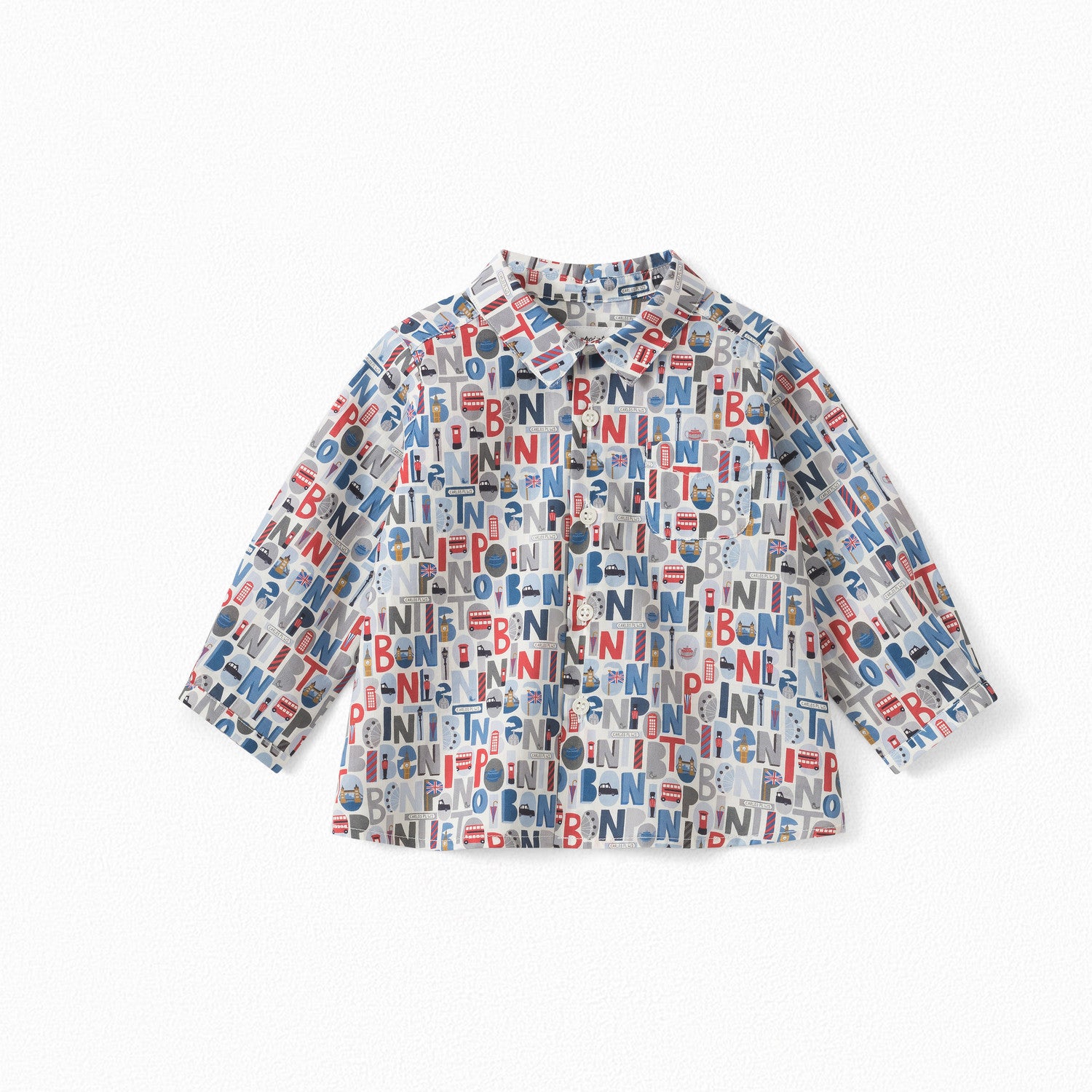 Baby Boys & Girls Blue Cotton Shirt