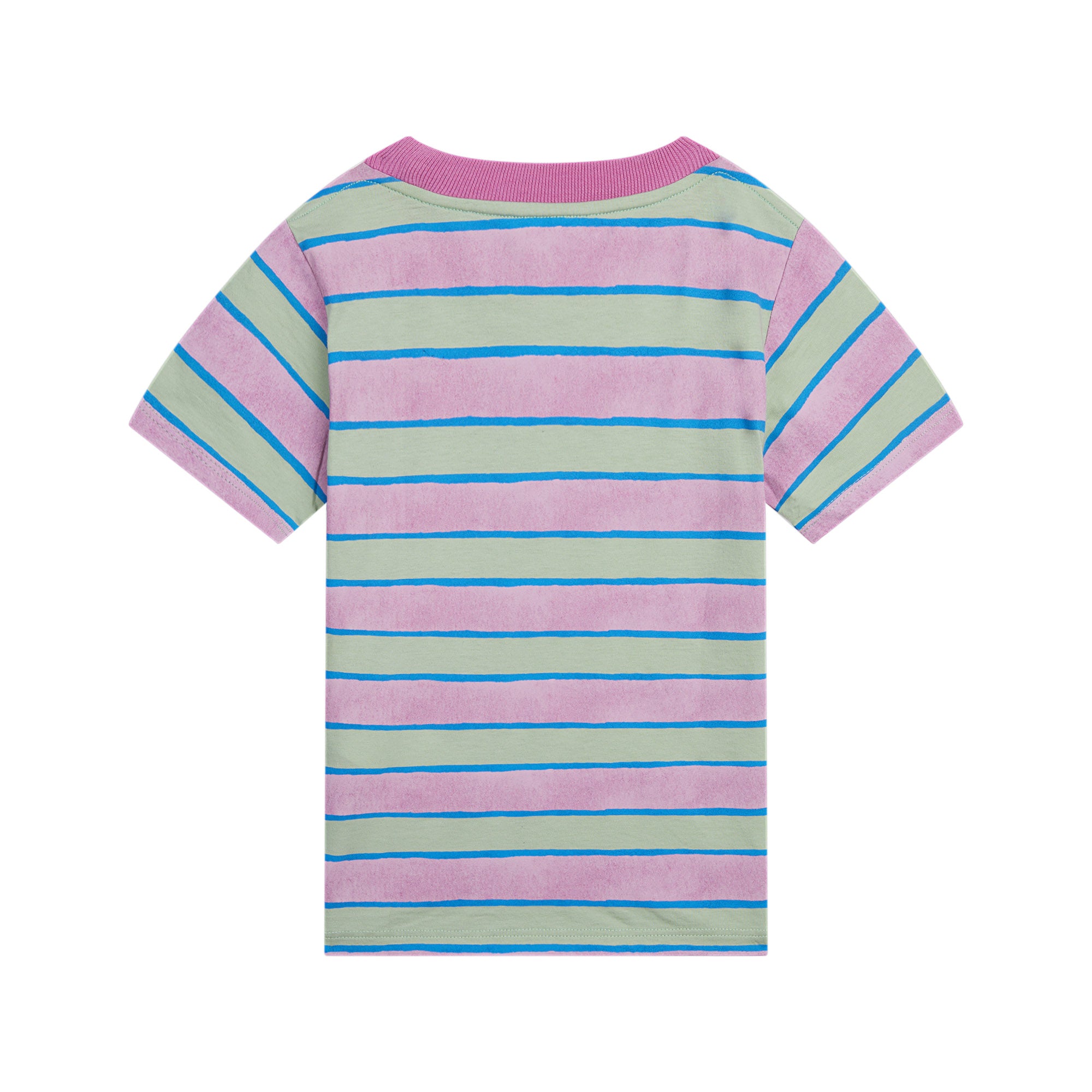 Boys & Girls Green Stripes Cotton T-Shirt