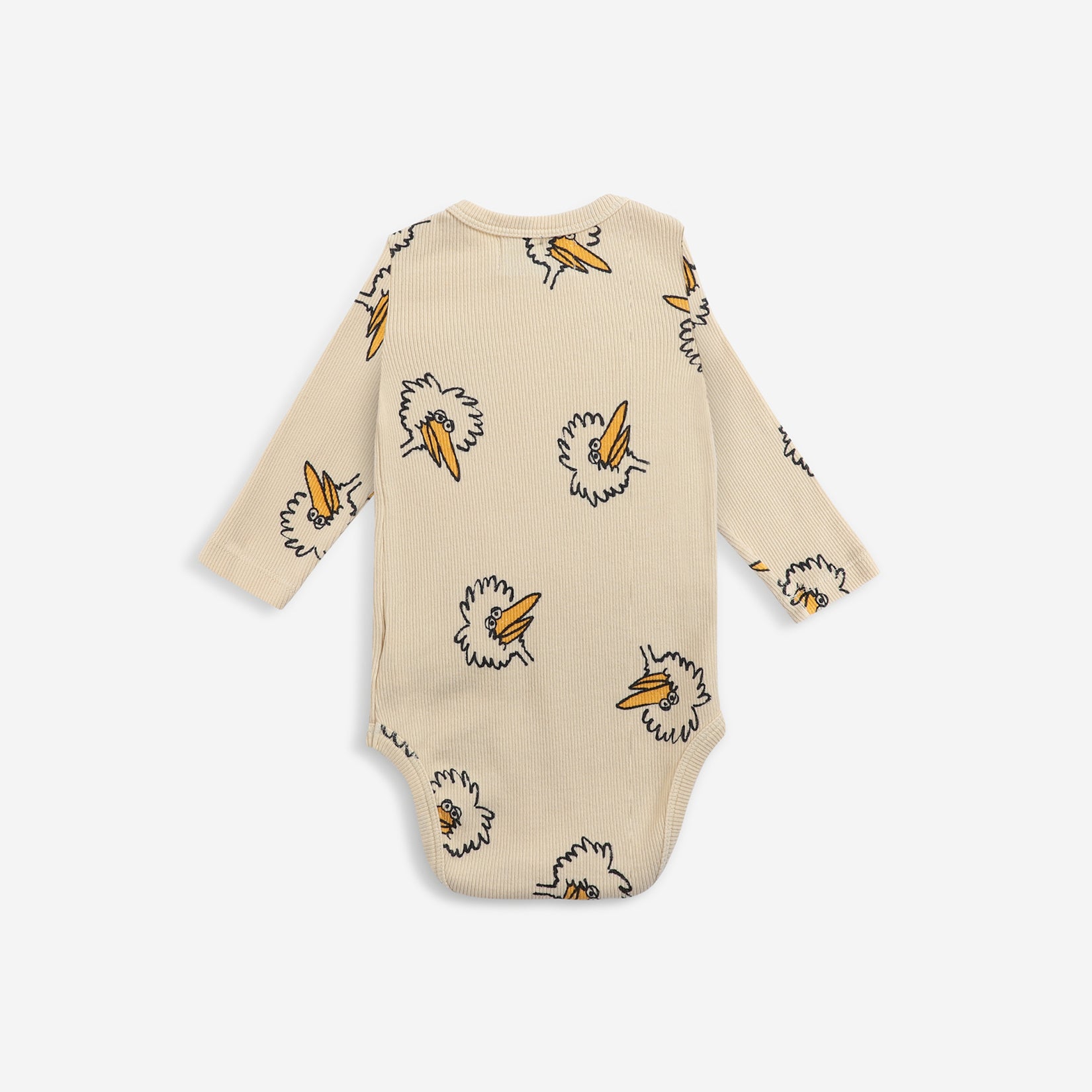 Baby Boys & Girls Beige Printed Cotton Babysuit