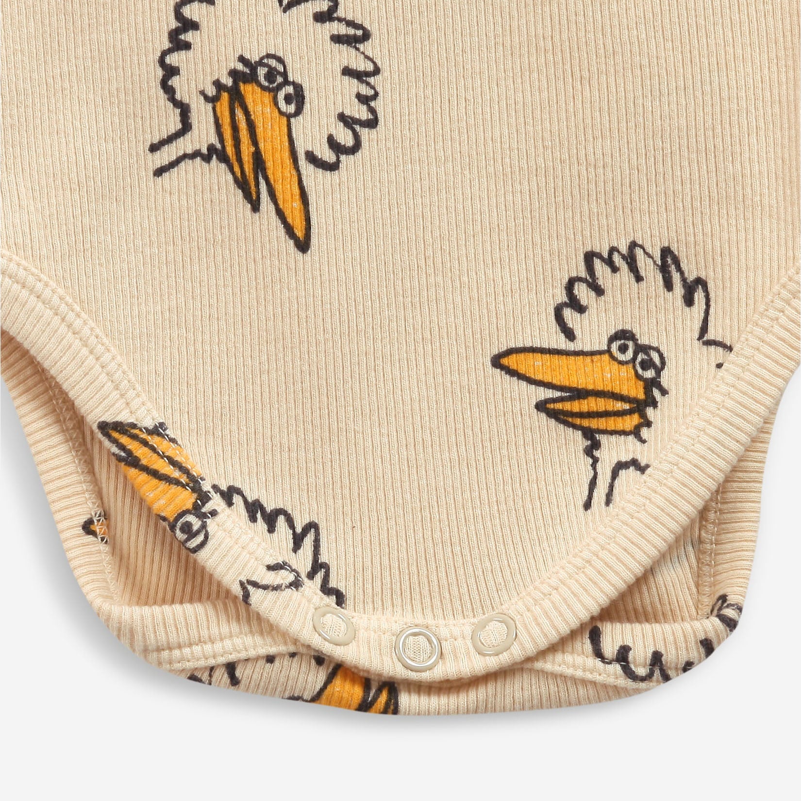 Baby Boys & Girls Beige Printed Cotton Babysuit