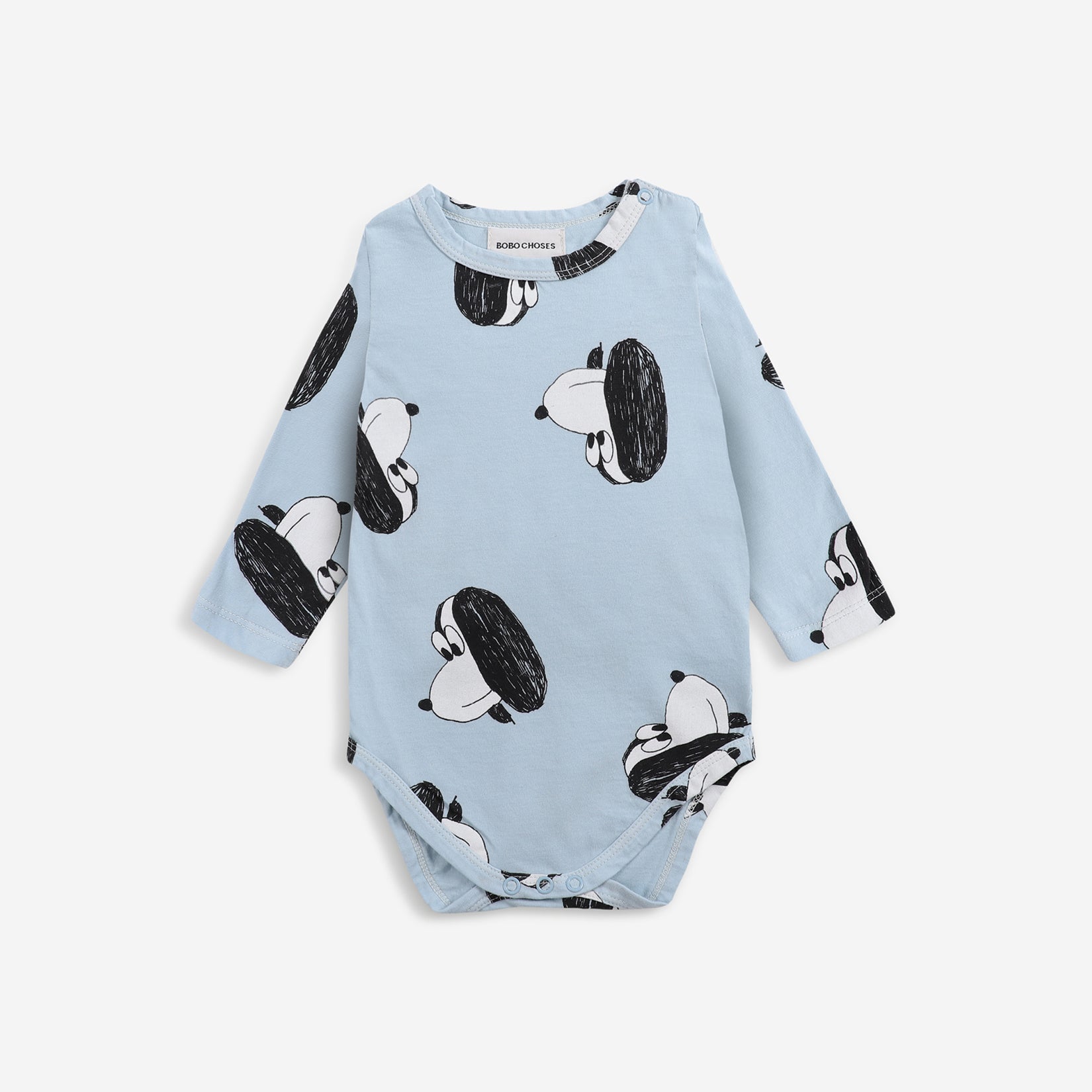 Baby Boys & Girls Blue Printed Cotton Babysuit