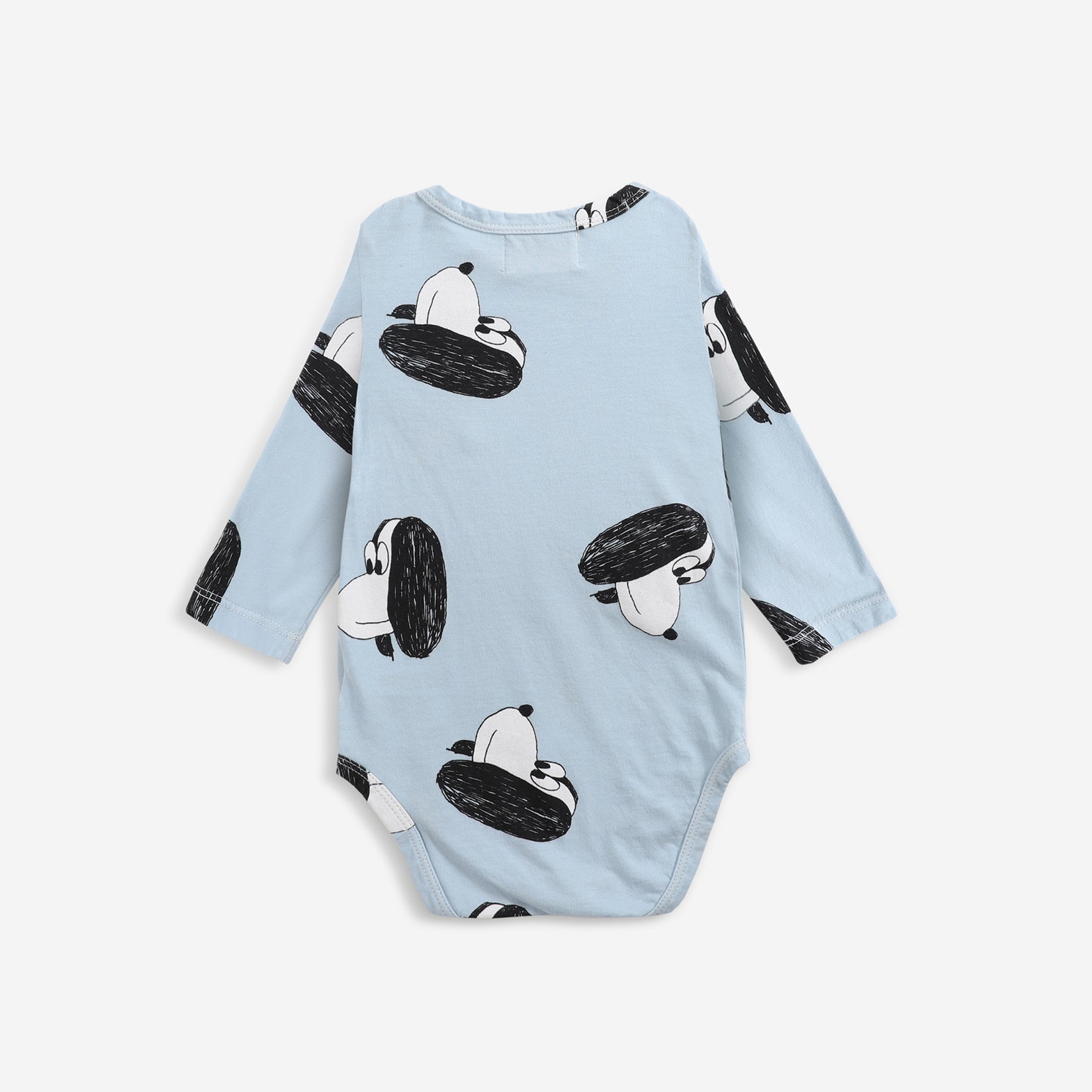 Baby Boys & Girls Blue Printed Cotton Babysuit