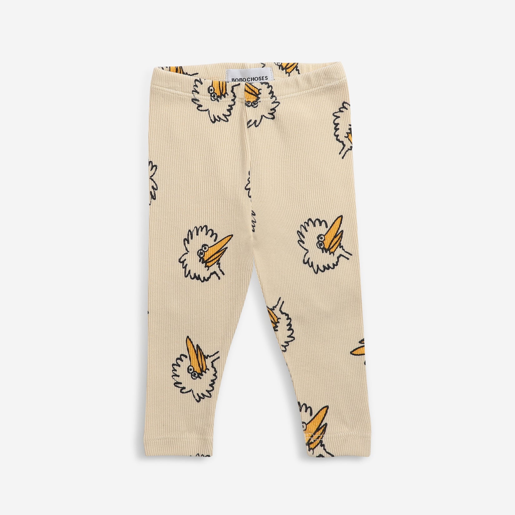 Baby Boys & Girls Beige Birdie Cotton Leggings