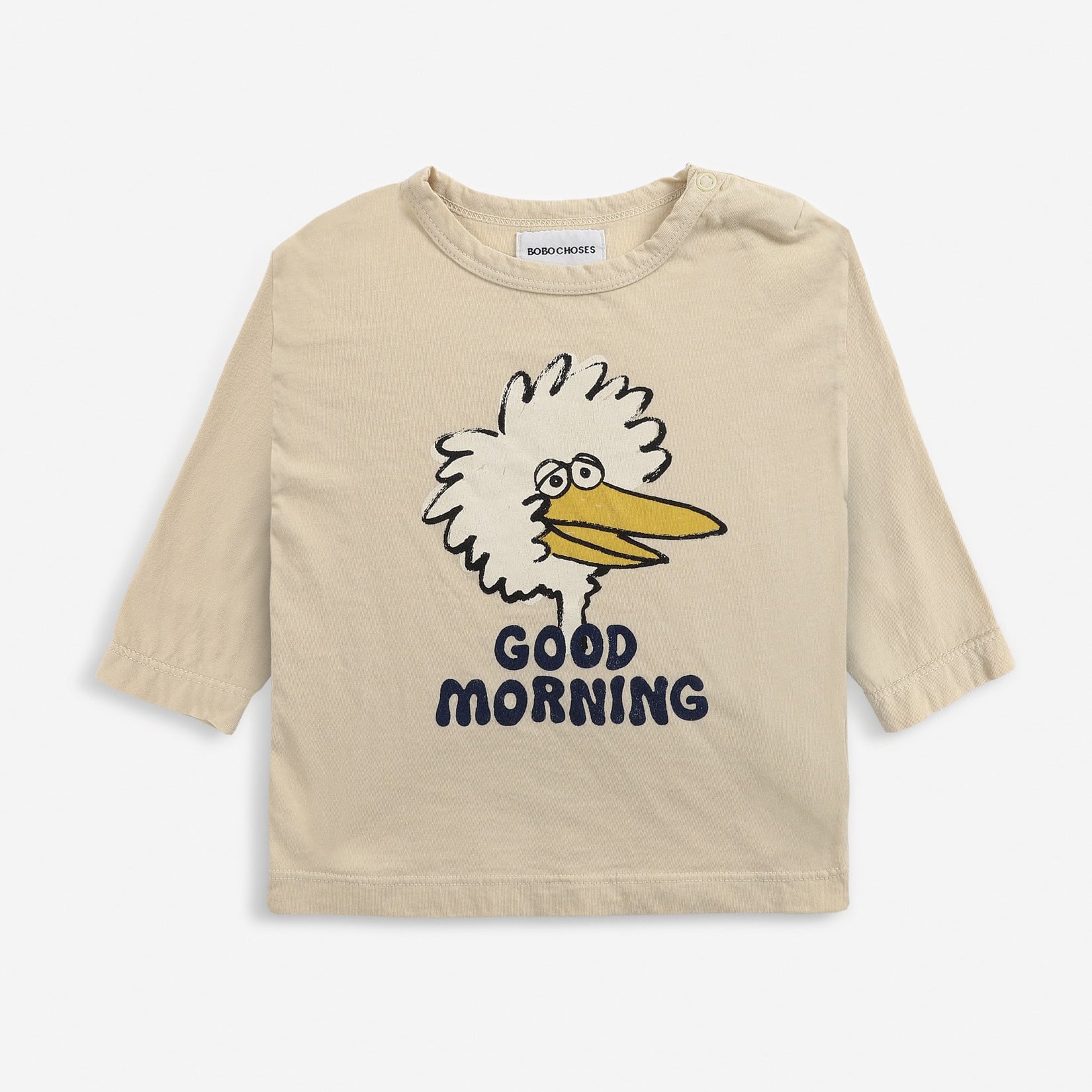 Baby Boys & Girls Beige Birdie Cotton T-Shirt