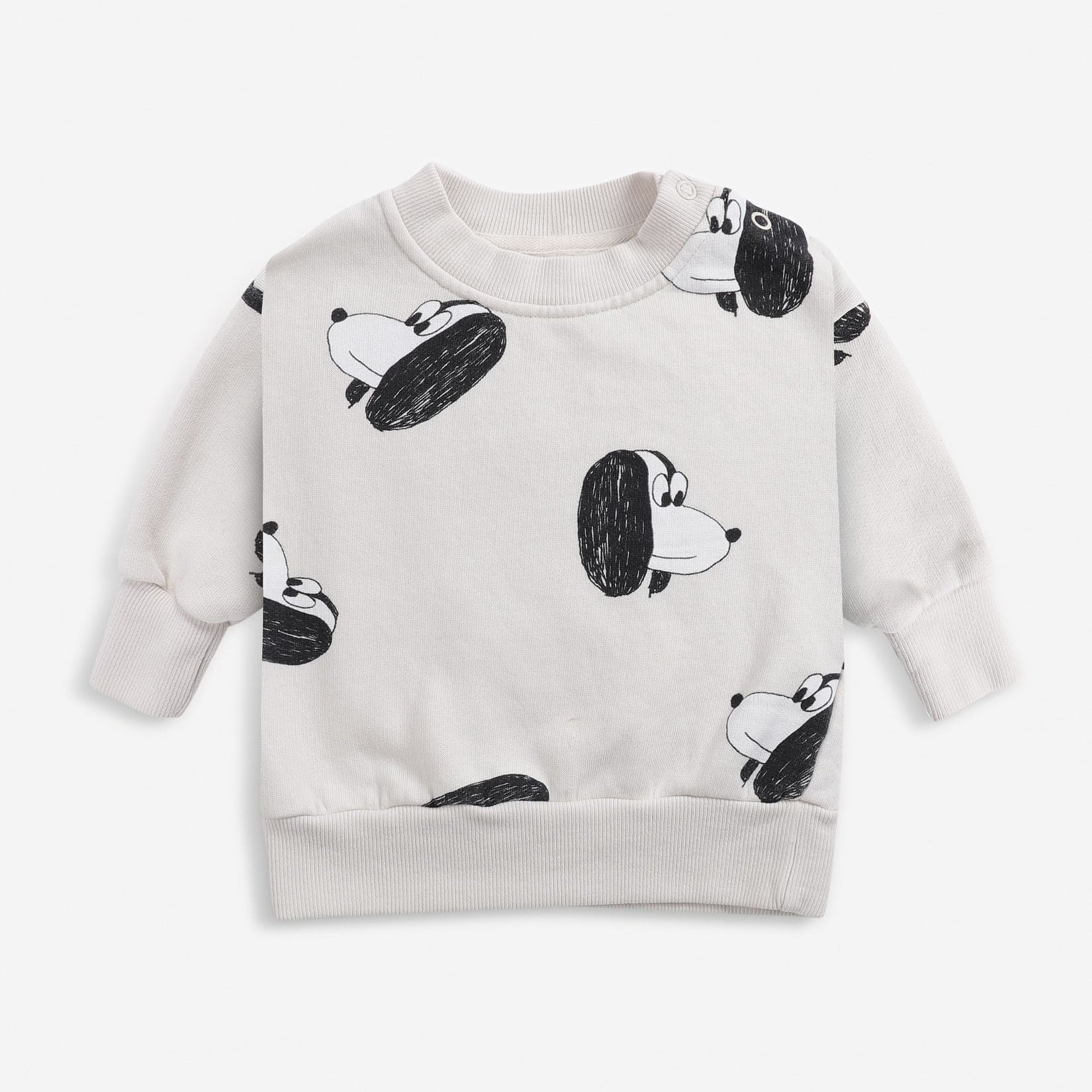 Baby Boys & Girls Beige Printed Cotton Sweatshirt