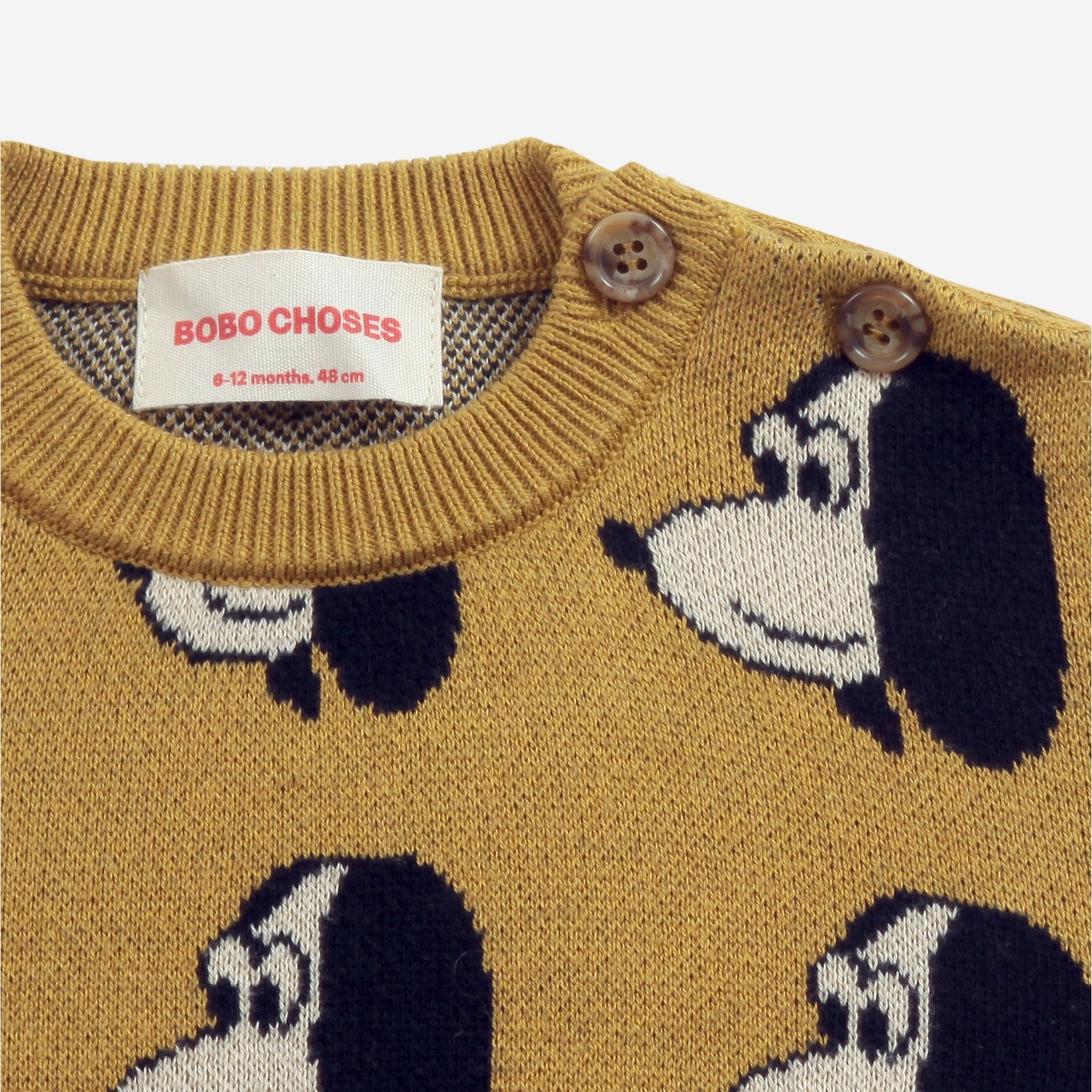 Baby Boys & Girls Dark Yellow Cotton Sweater