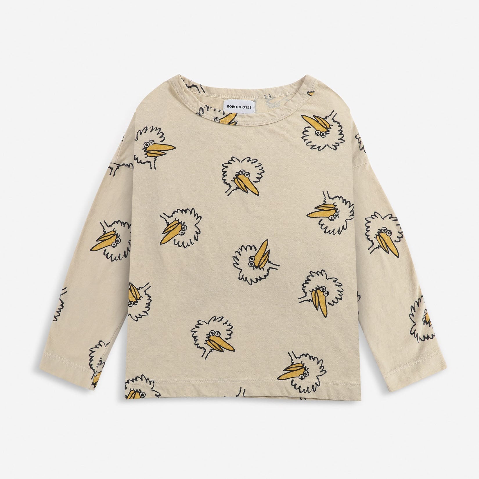 Boys & Girls Beige Birdie Cotton T-Shirt