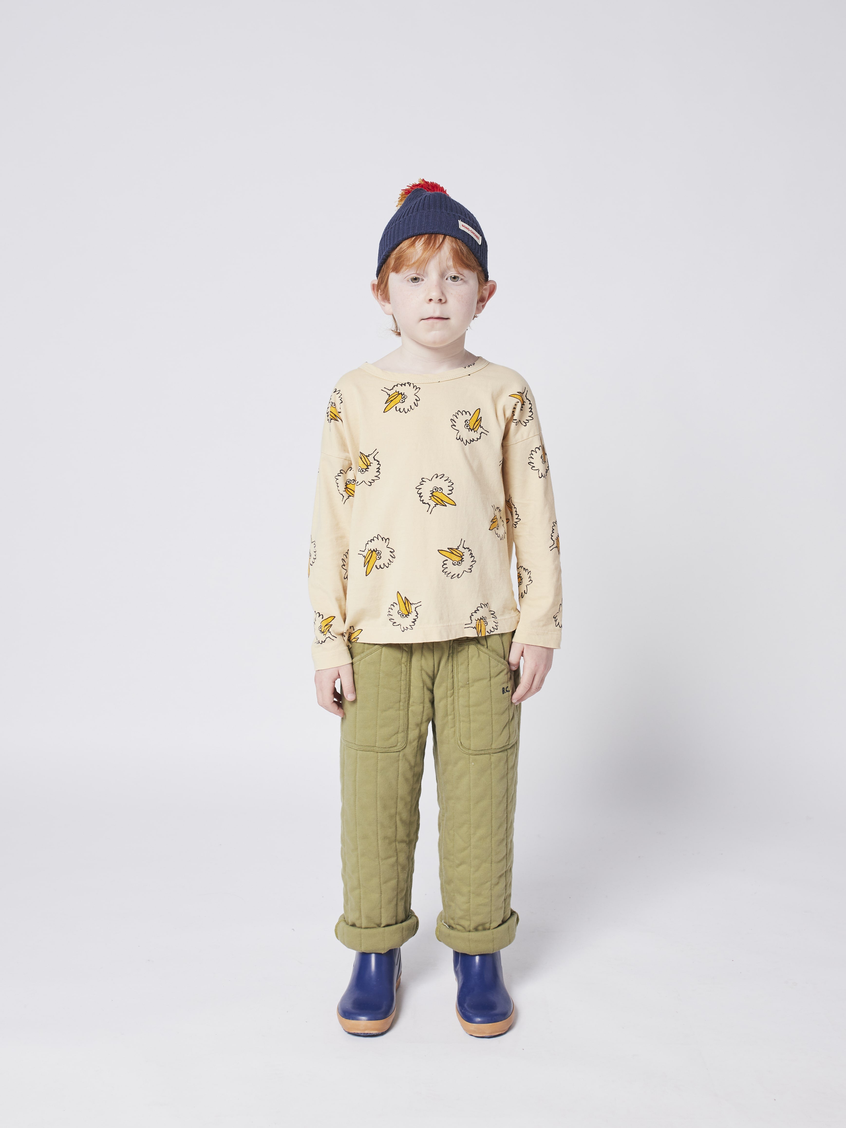 Boys & Girls Beige Birdie Cotton T-Shirt