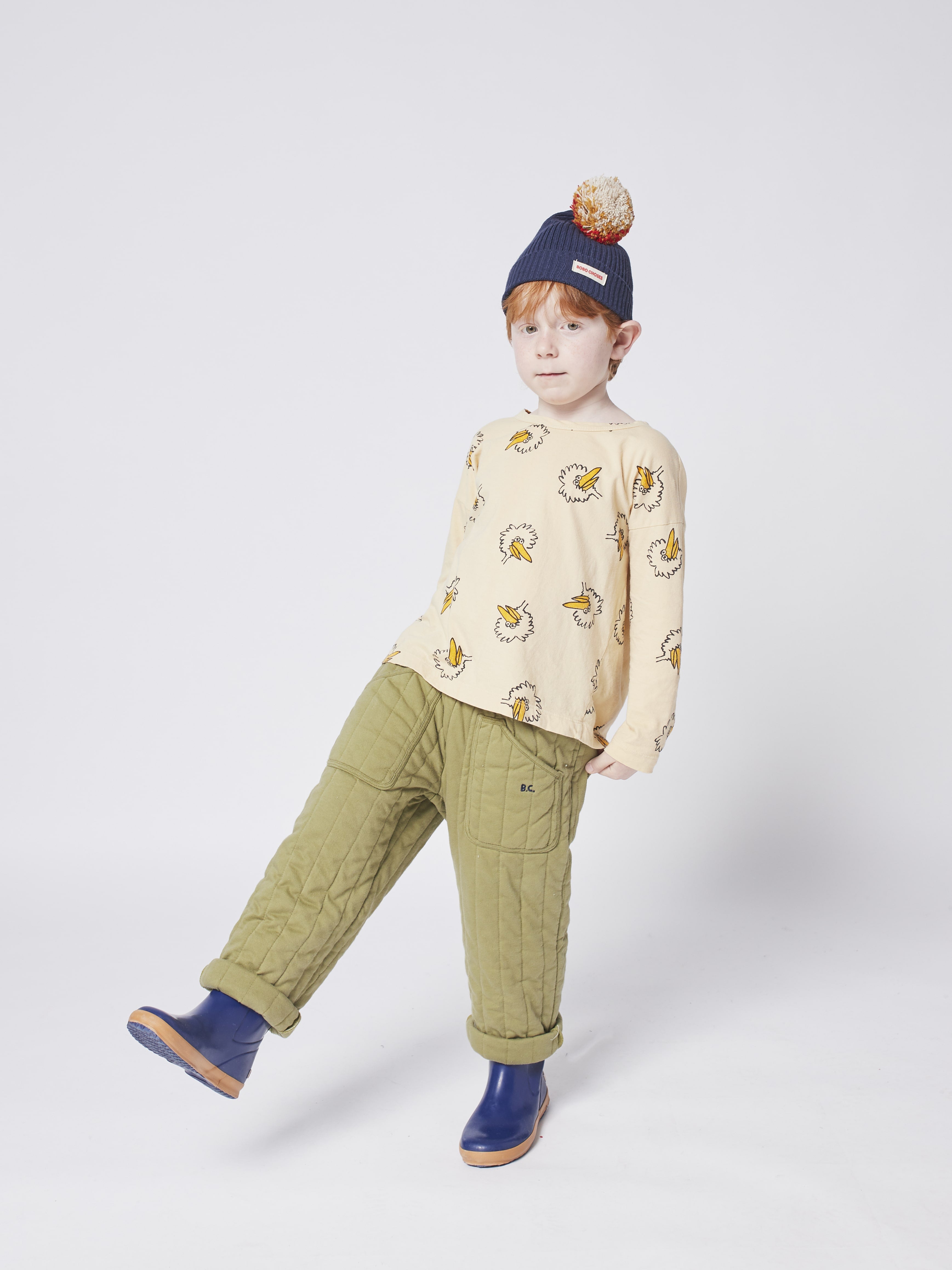 Boys & Girls Beige Birdie Cotton T-Shirt