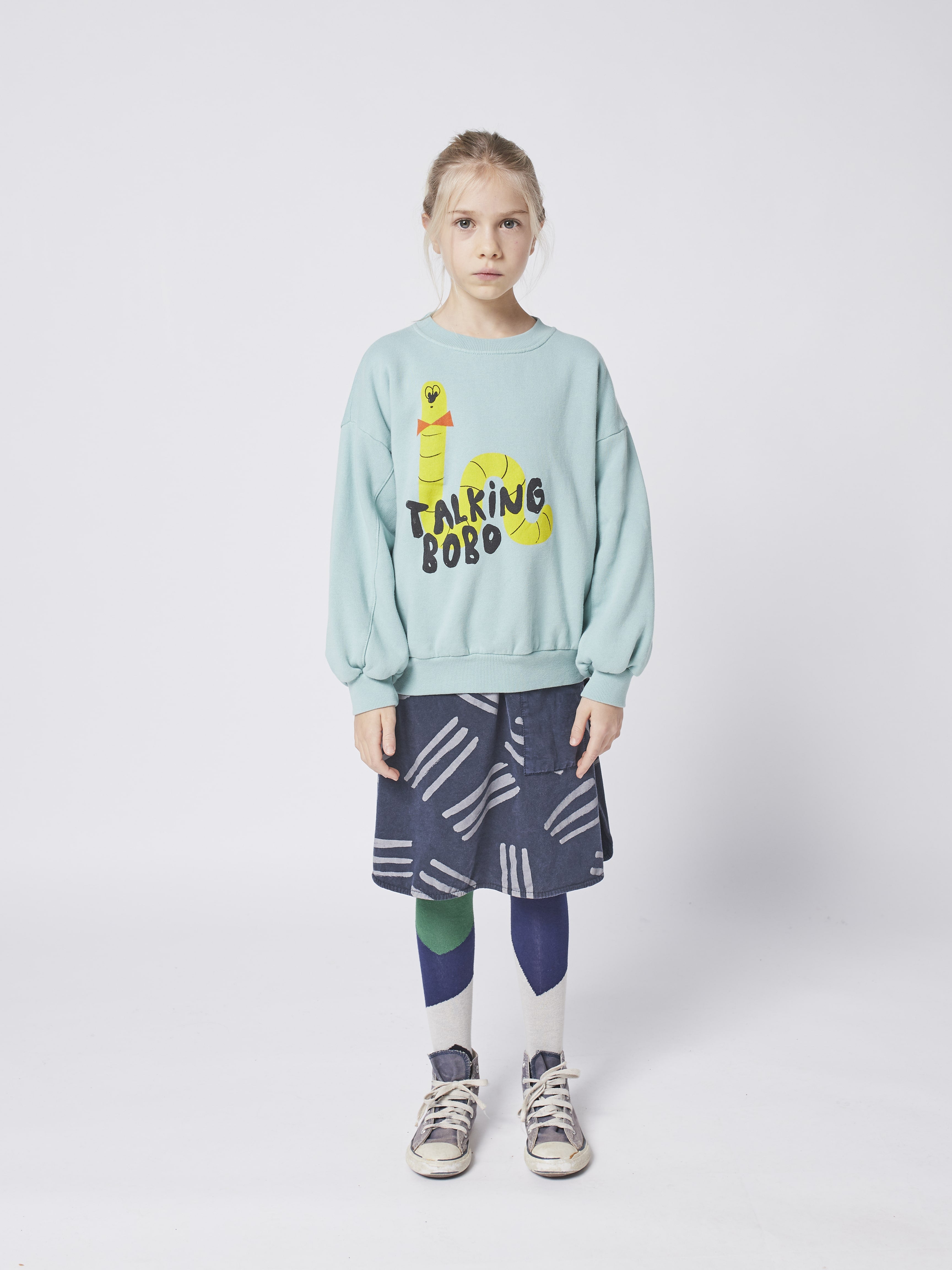 Boys & Girls Blue Logo Cotton Sweatshirt