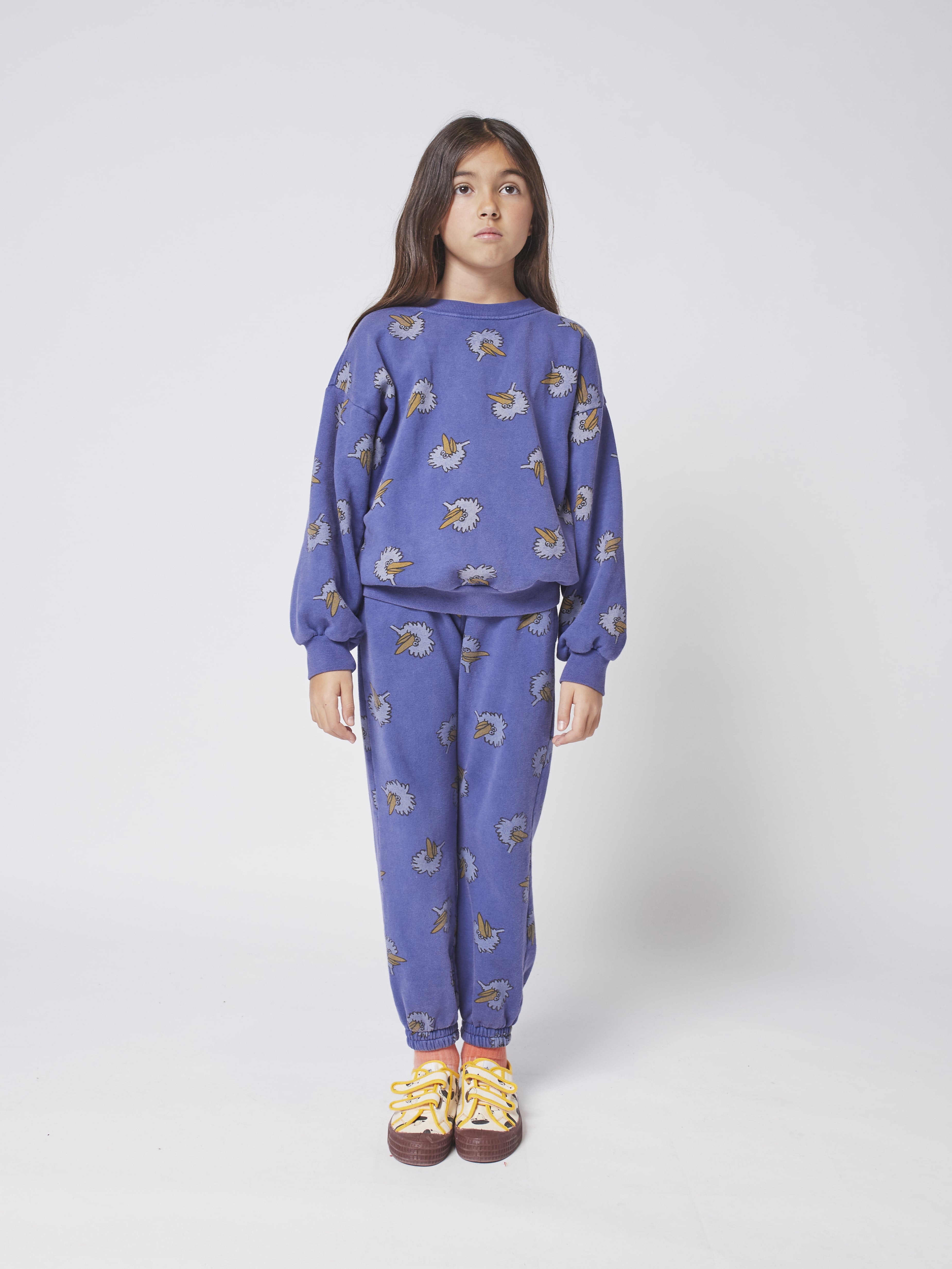 Boys & Girls Blue Printed Cotton Sweatshirt