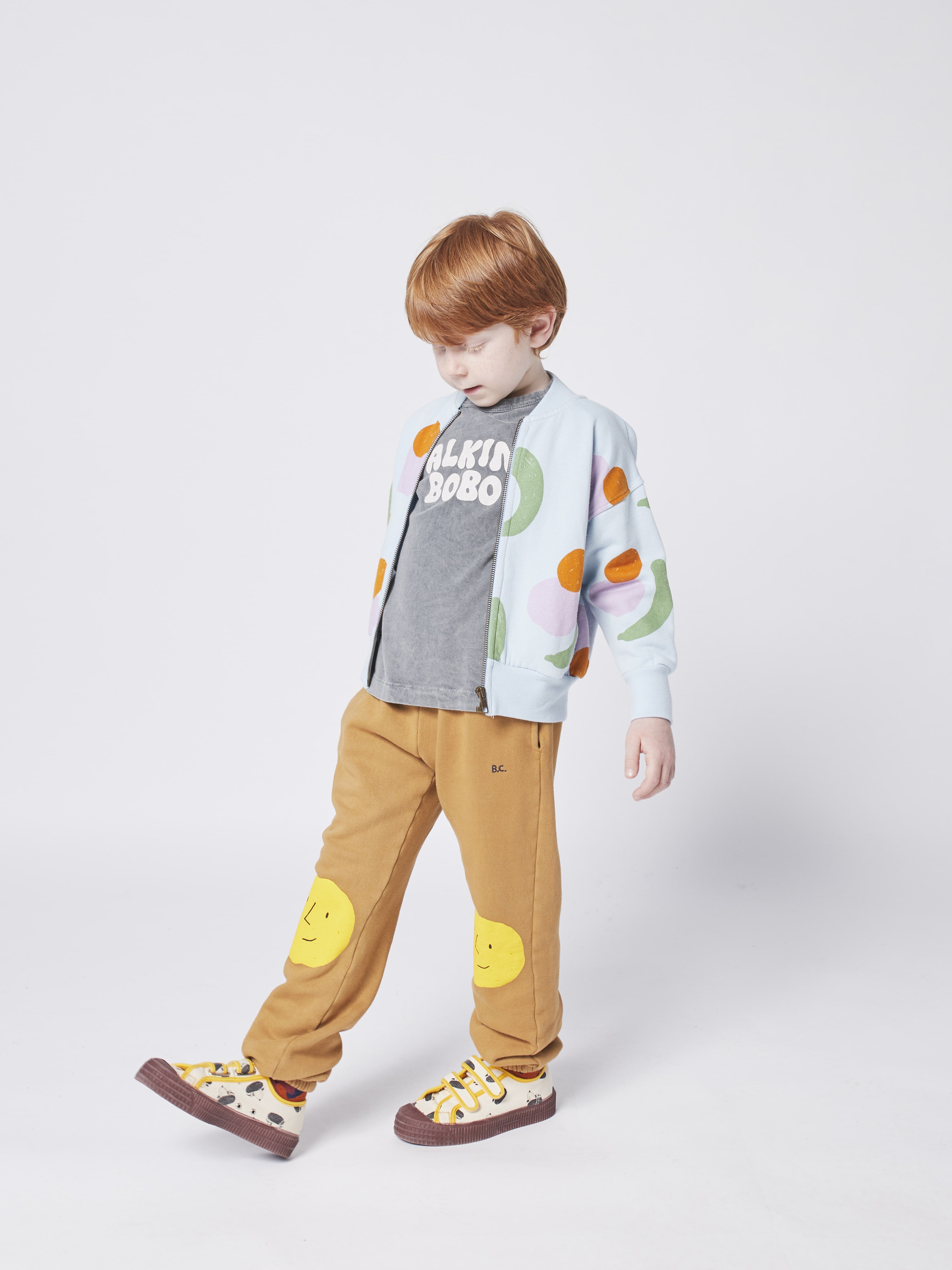 Boys & Girls Blue Printed Zip-Up Top