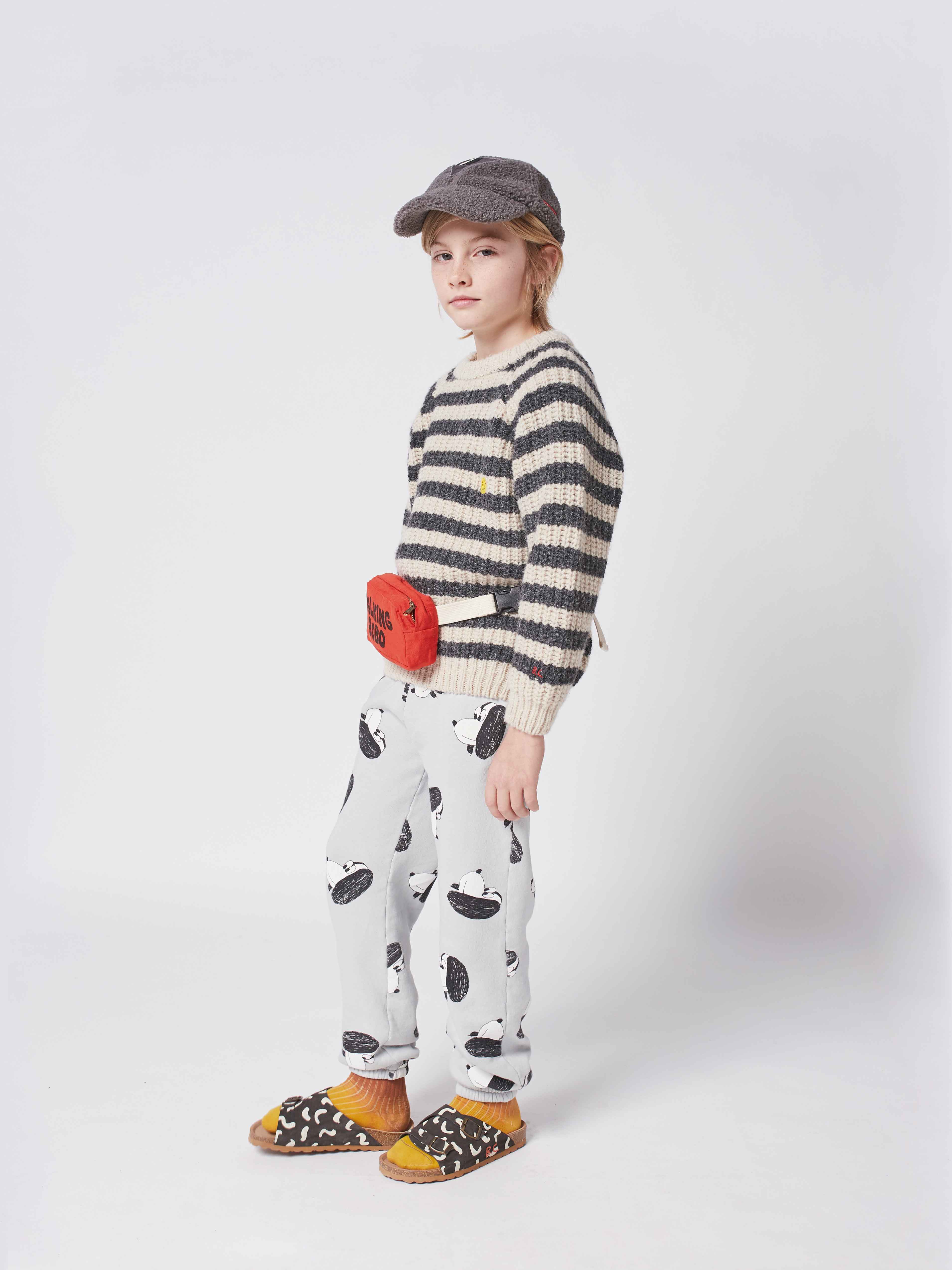 Boys & Girls Grey Printed Cotton Trousers