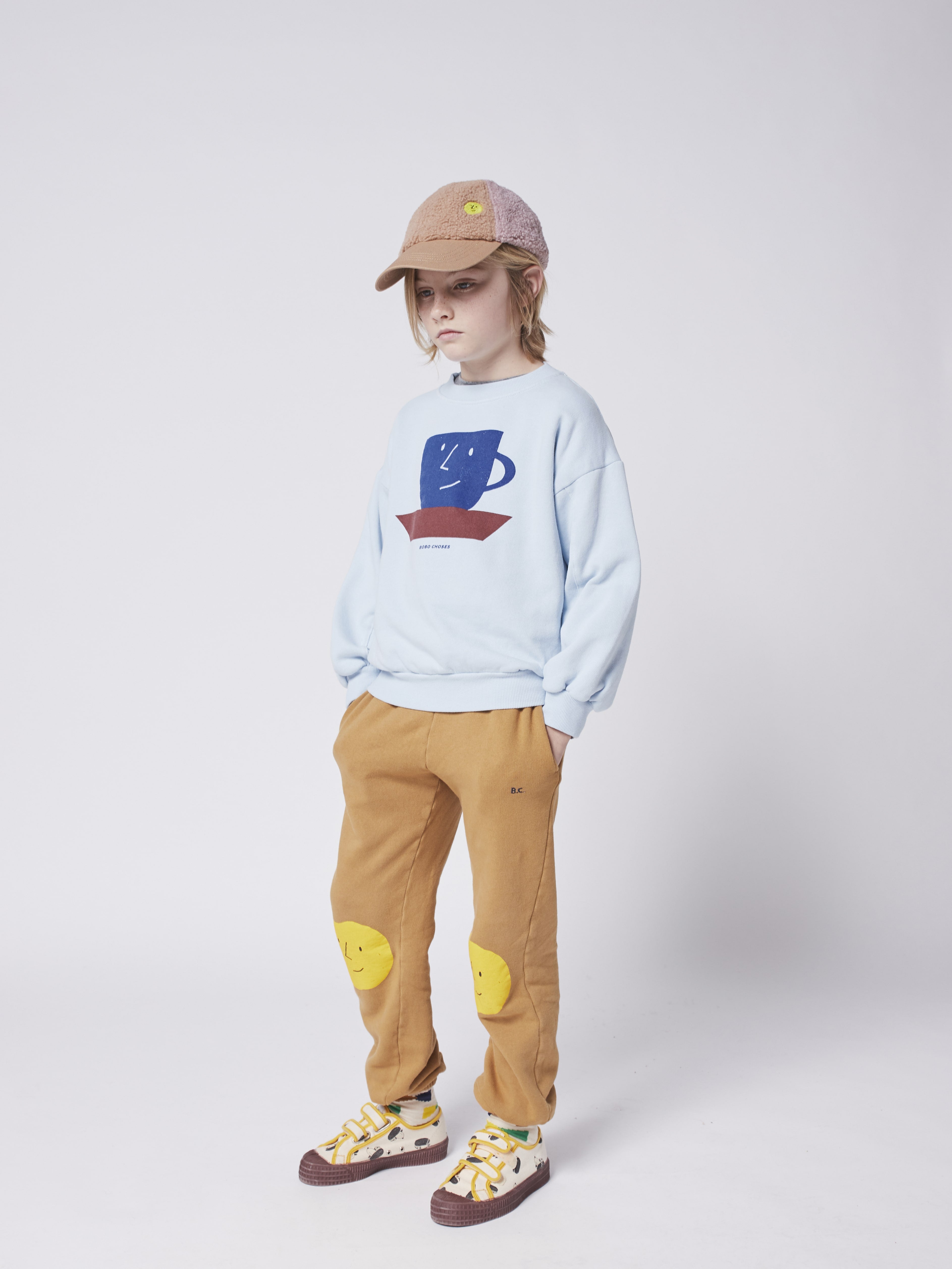 Boys & Girls Brown Printed Cotton Trousers