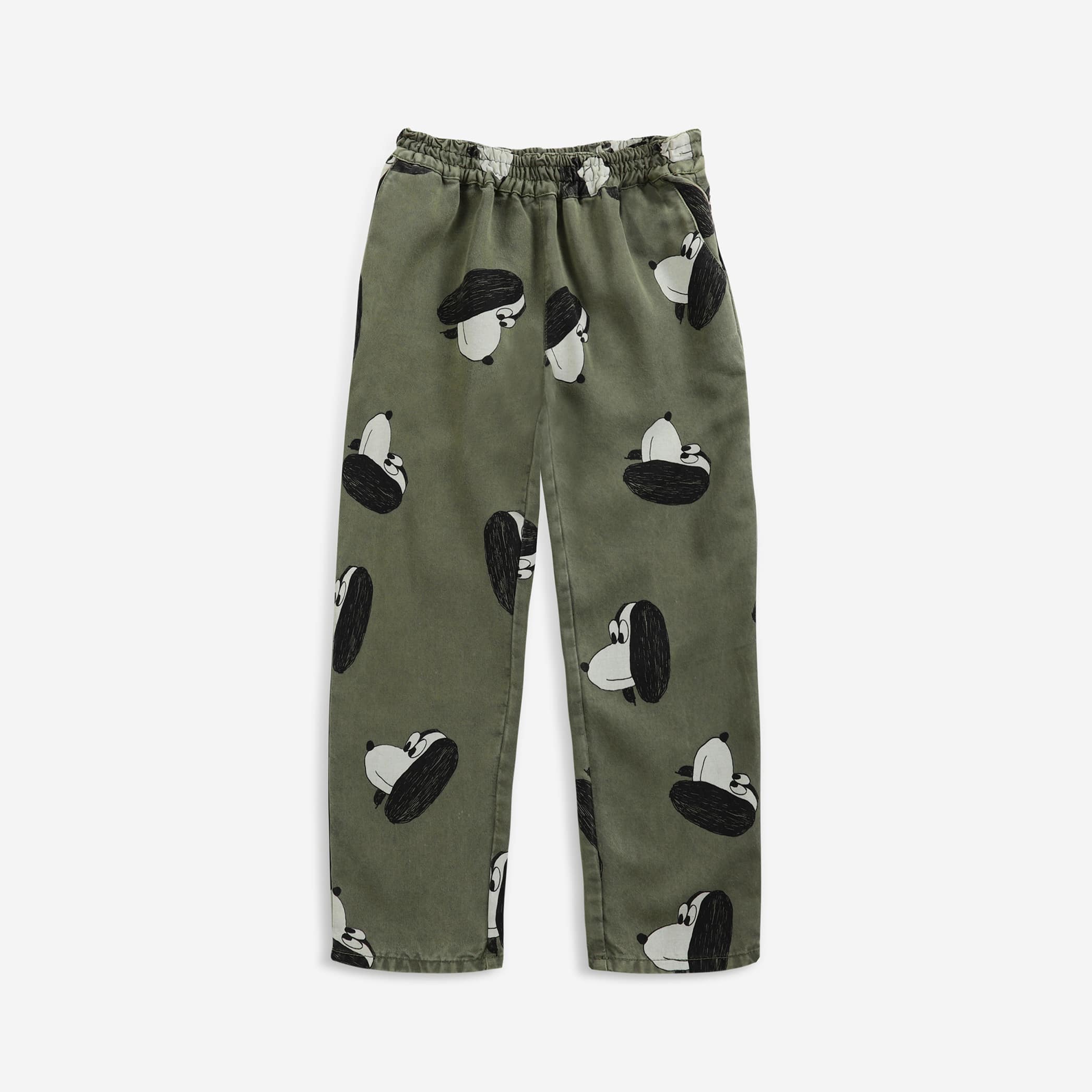 Boys & Girls Green Printed Cotton Trousers