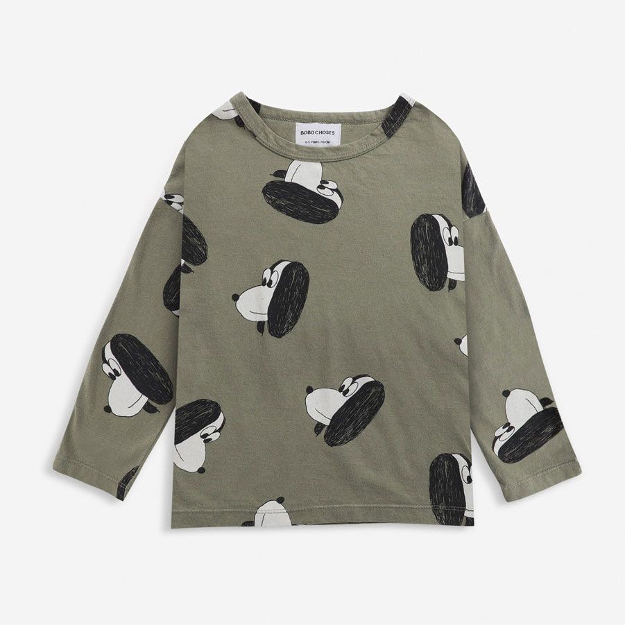 Boys & Girls Dark Green Printed Cotton T-Shirt