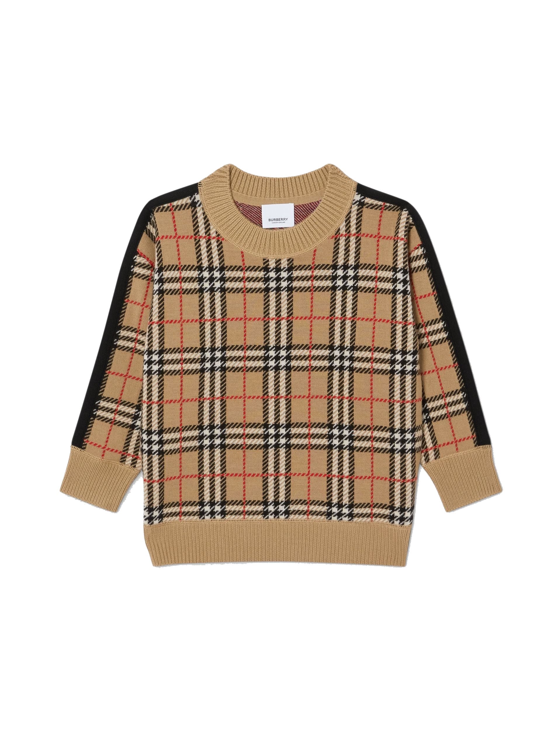 Boys & Girls Archive Beige Check Jumper