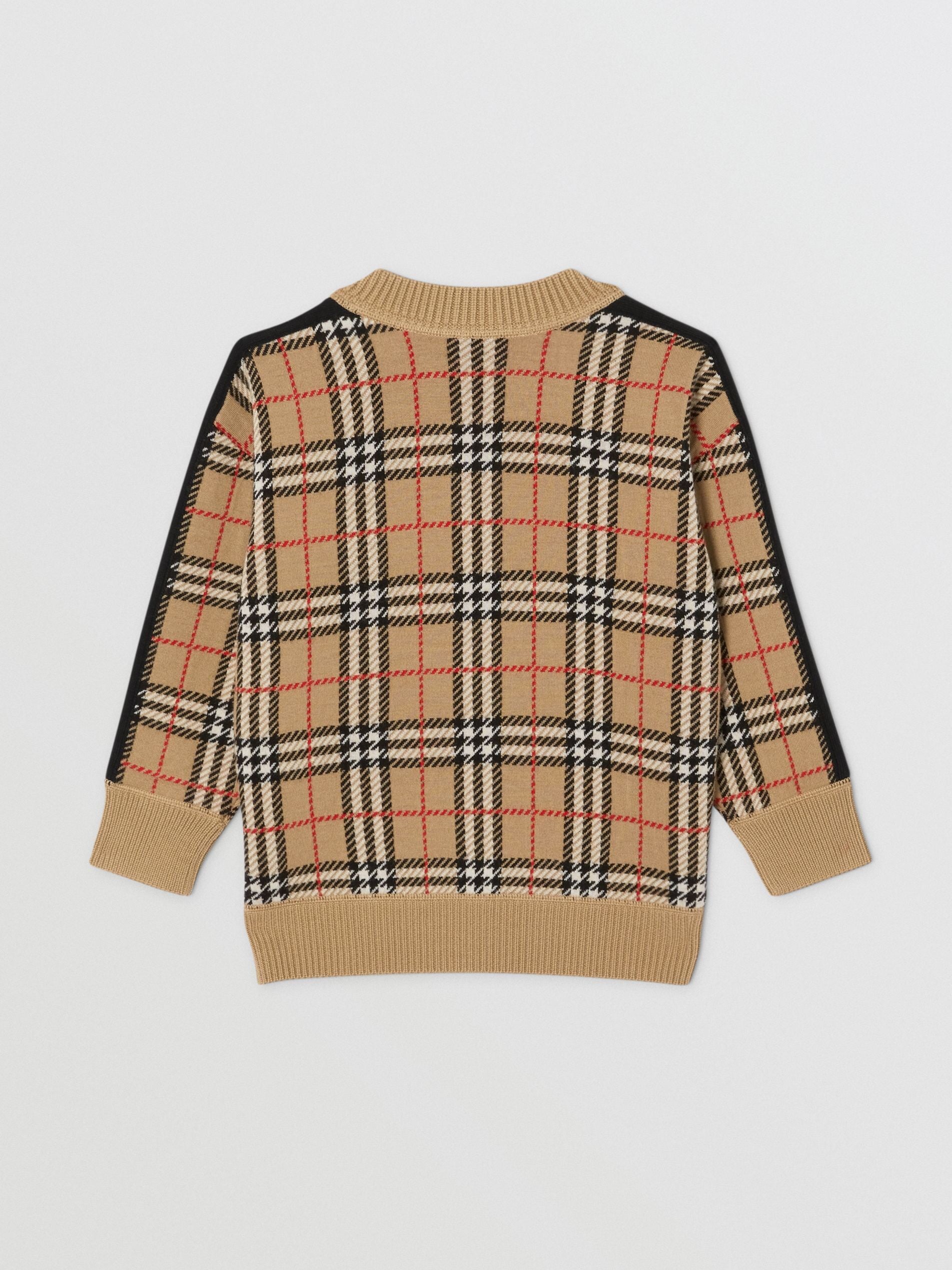 Boys & Girls Archive Beige Check Jumper