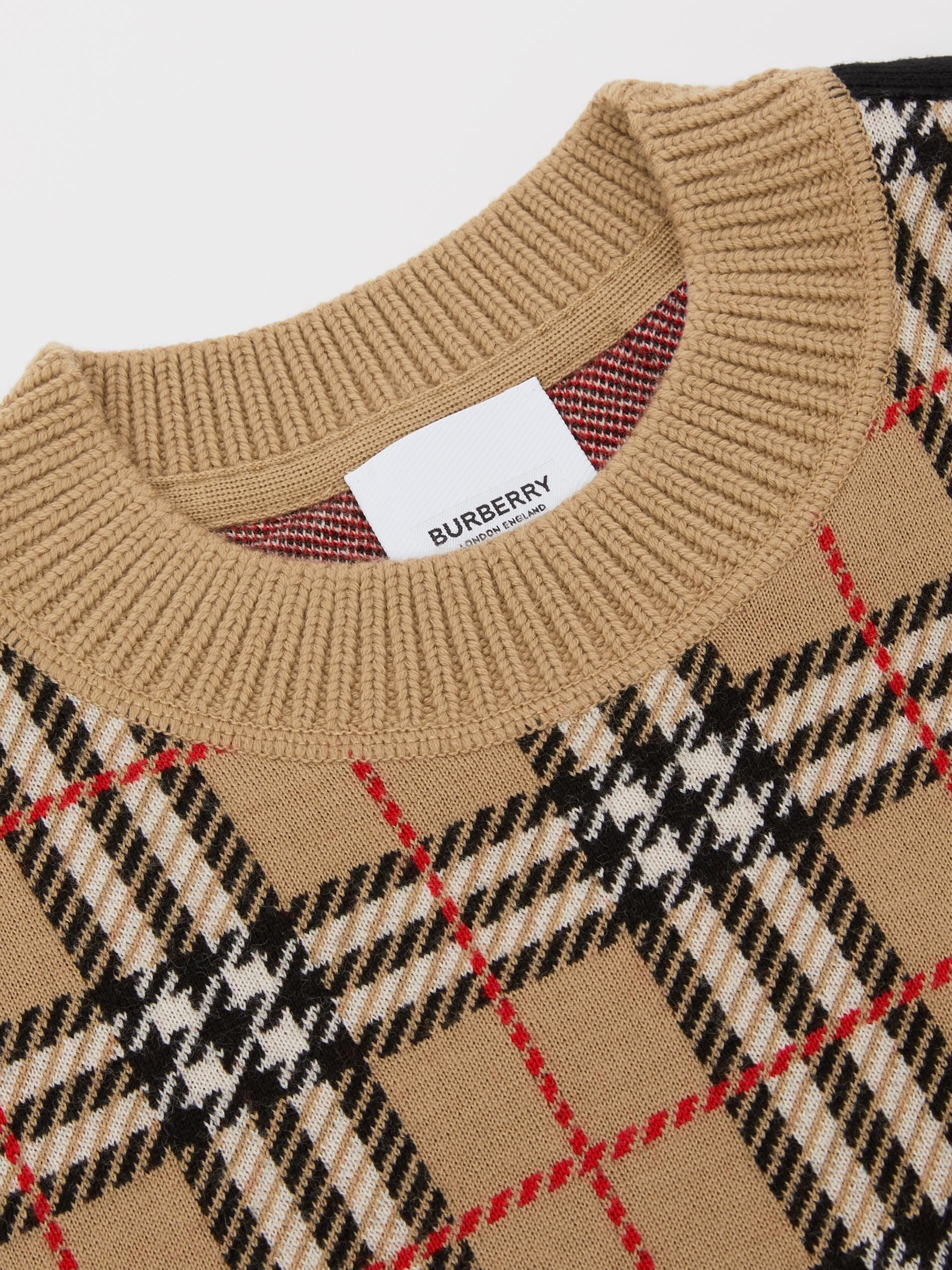 Boys & Girls Archive Beige Check Jumper