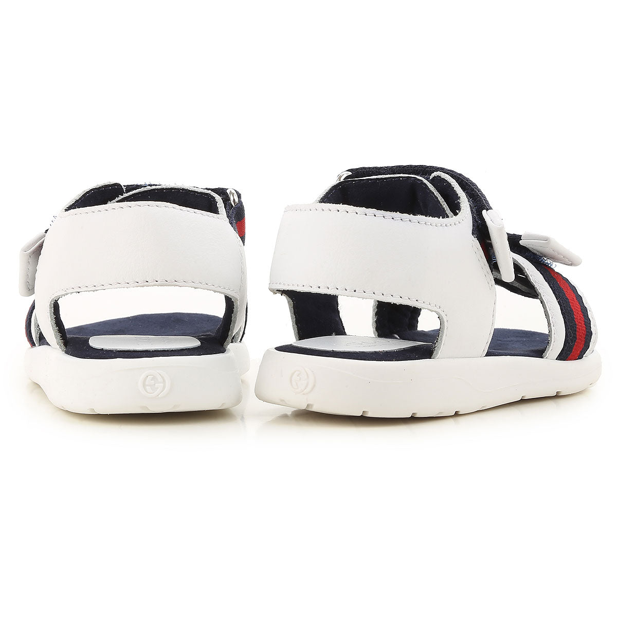 Baby Boys White Leather & Web Sandals