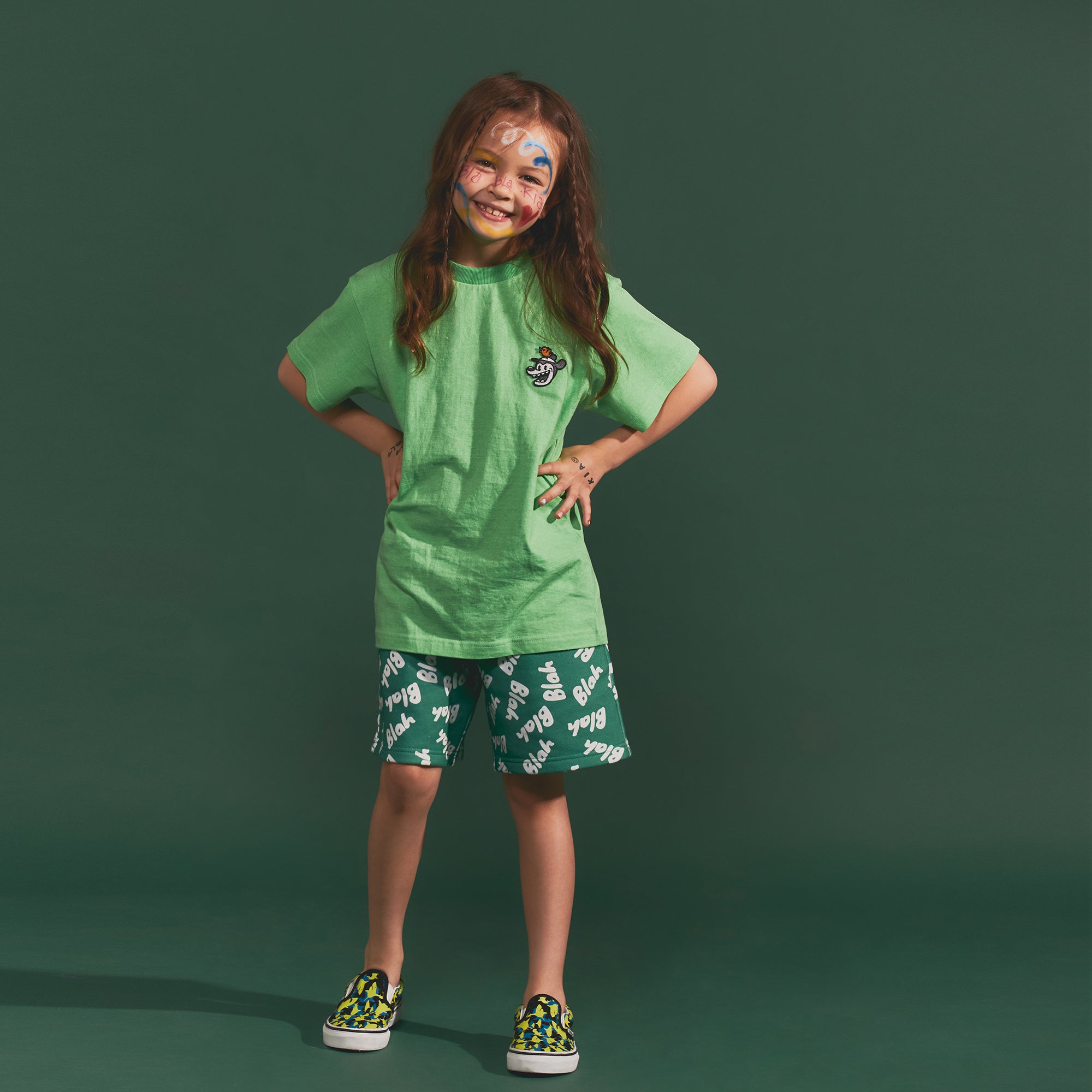 Boys & Girls Green Cotton T-Shirt