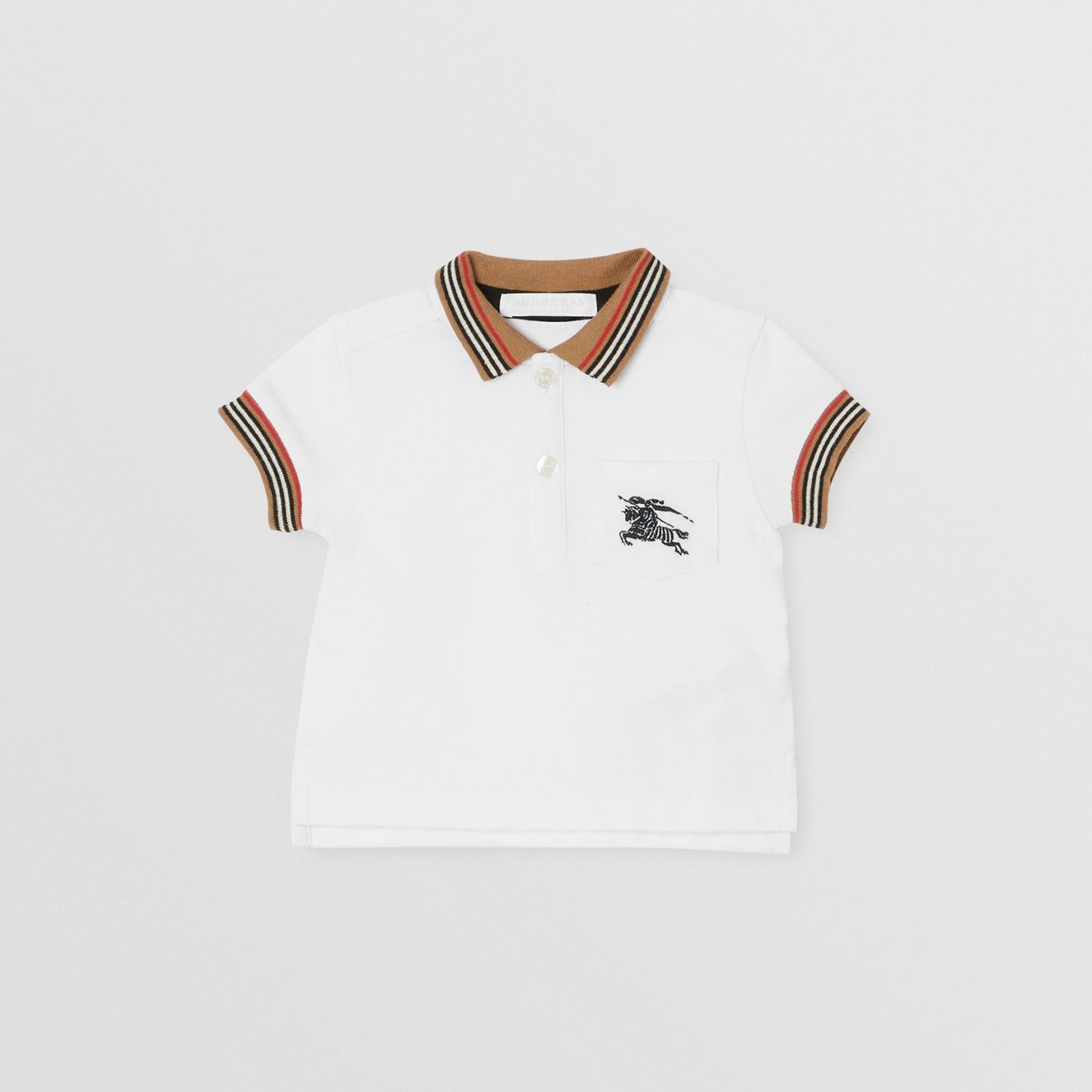 Baby Boys White Cotton Polo Shirt