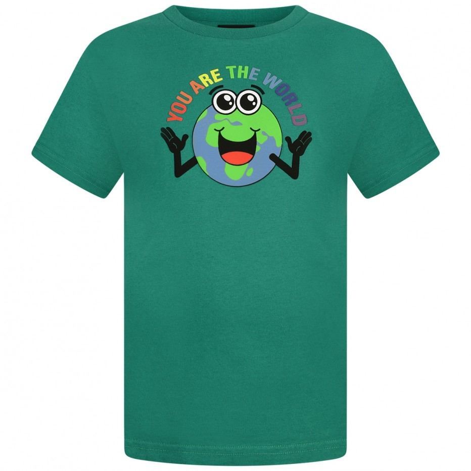 Boys & Girls Green Cotton T-shirt