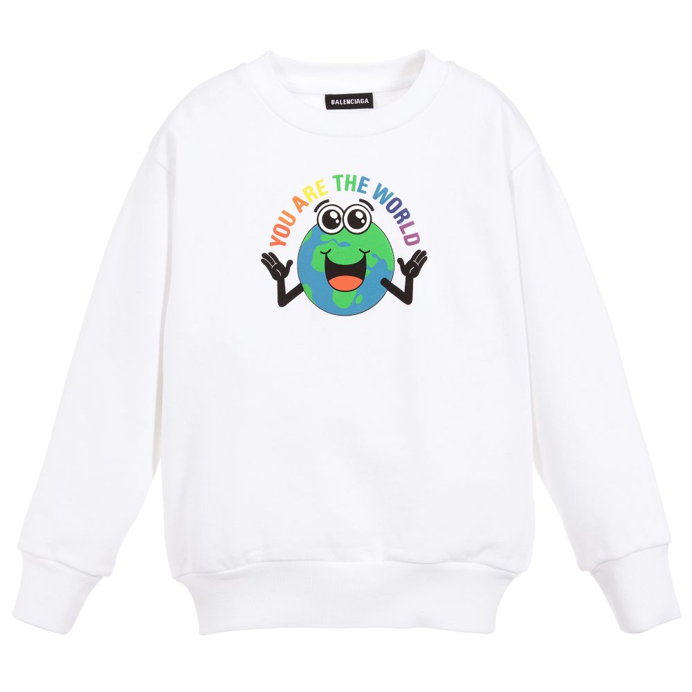 Boys & Girls White Cotton Sweater