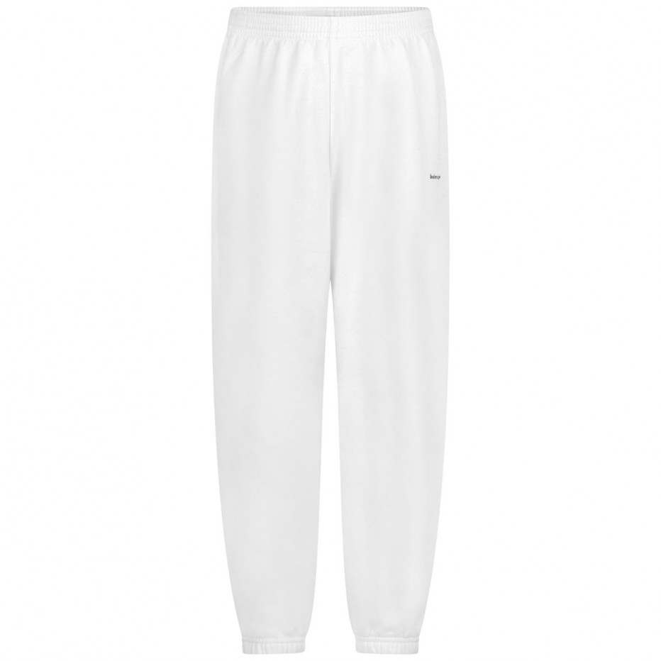 Boys White Logo Cotton Trousers