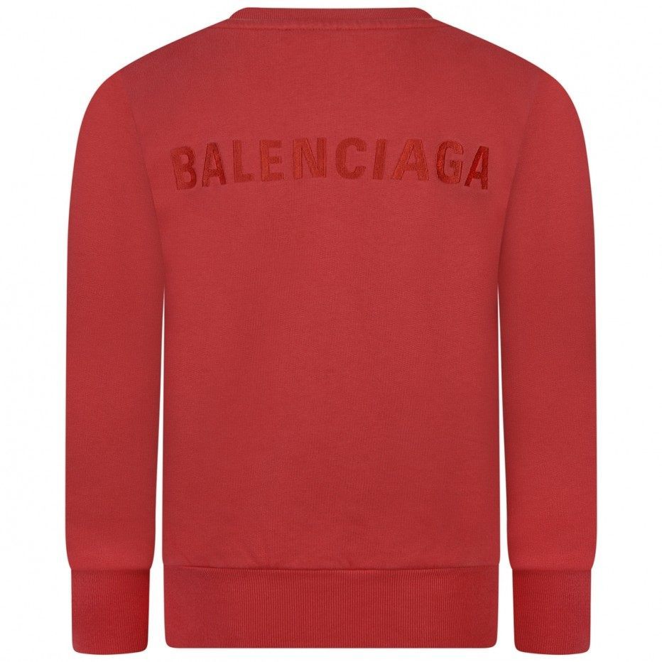 Boys & Girls Tomato Red Cotton Sweatershirt