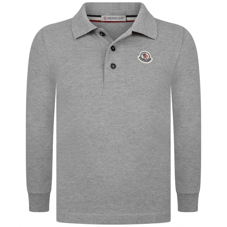 Boys Grey Cotton Polo Shirt