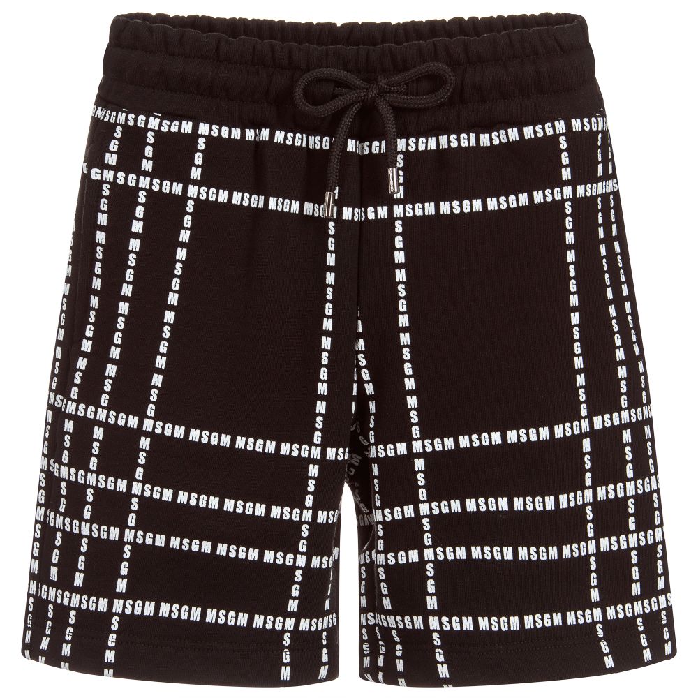 Boys & Girls Black Cotton Shorts