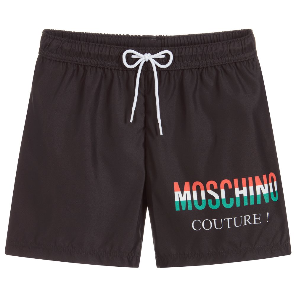 Boys Black Logo Swim Shorts