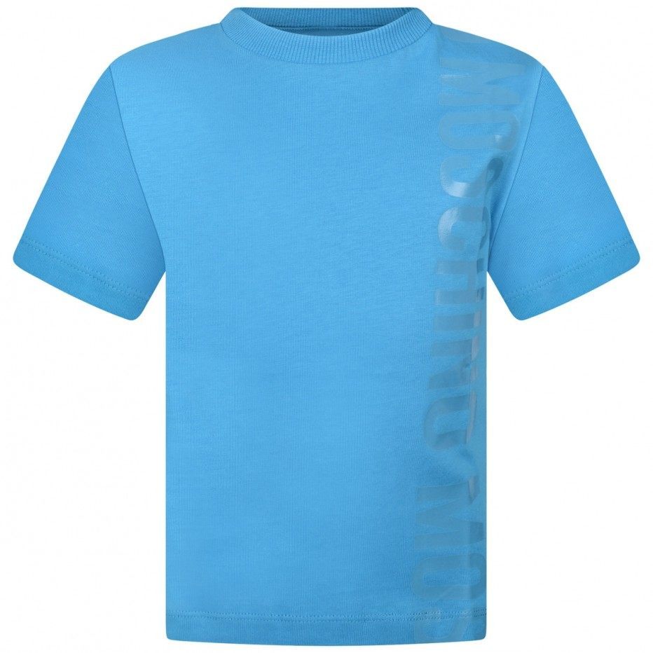 Boys Blue Logo Cotton T-shirt