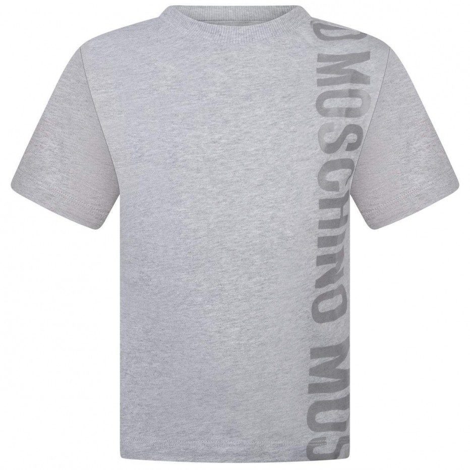 Boys Grey Logo Cotton T-shirt