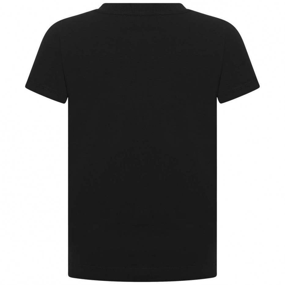 Boys & Girls Black Cotton T-Shirt