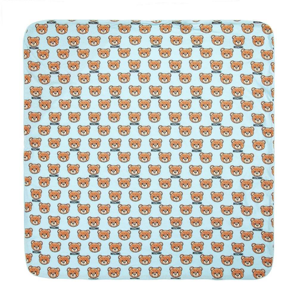 Baby Boys & Girls Light Blue Teddy Cotton Blanket (73cm)