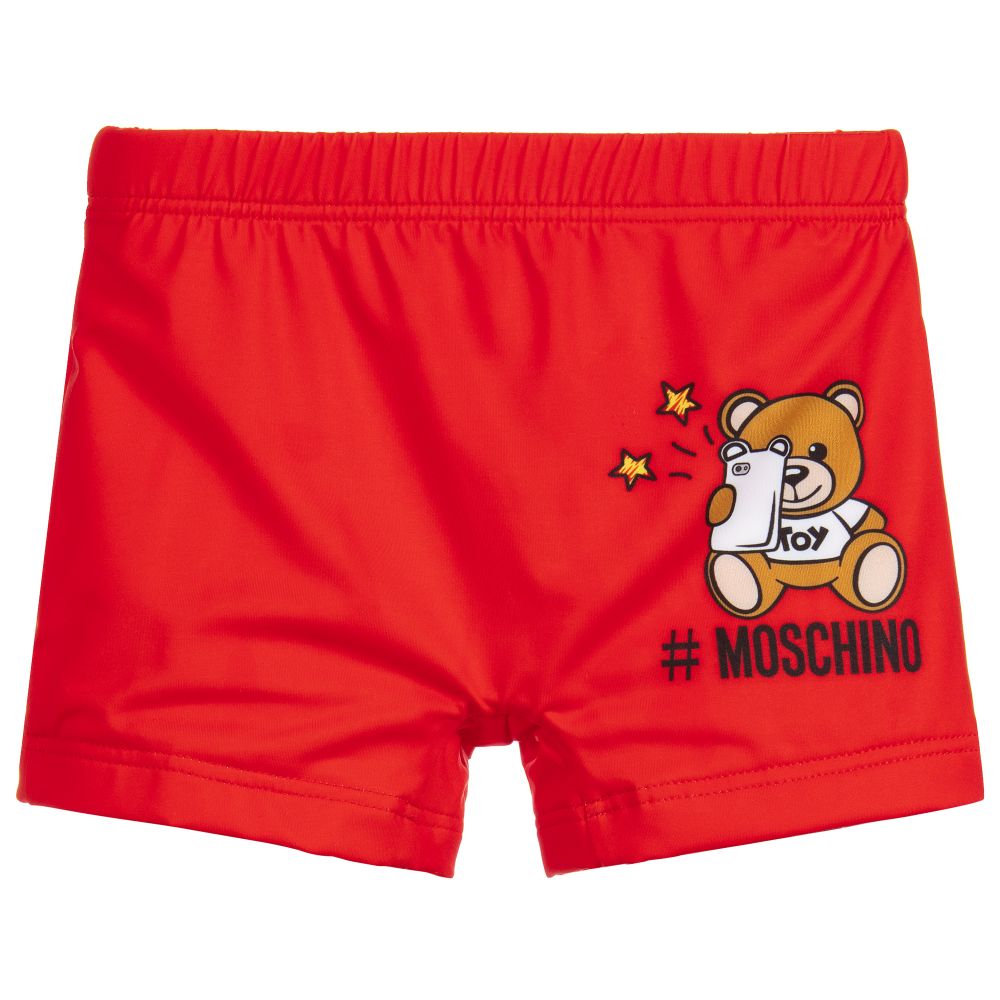 Baby Boys Red Teddy Swim Shorts