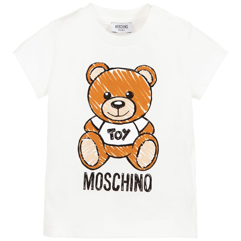 Baby Boys & Girls Ivory Cotton T-shirt