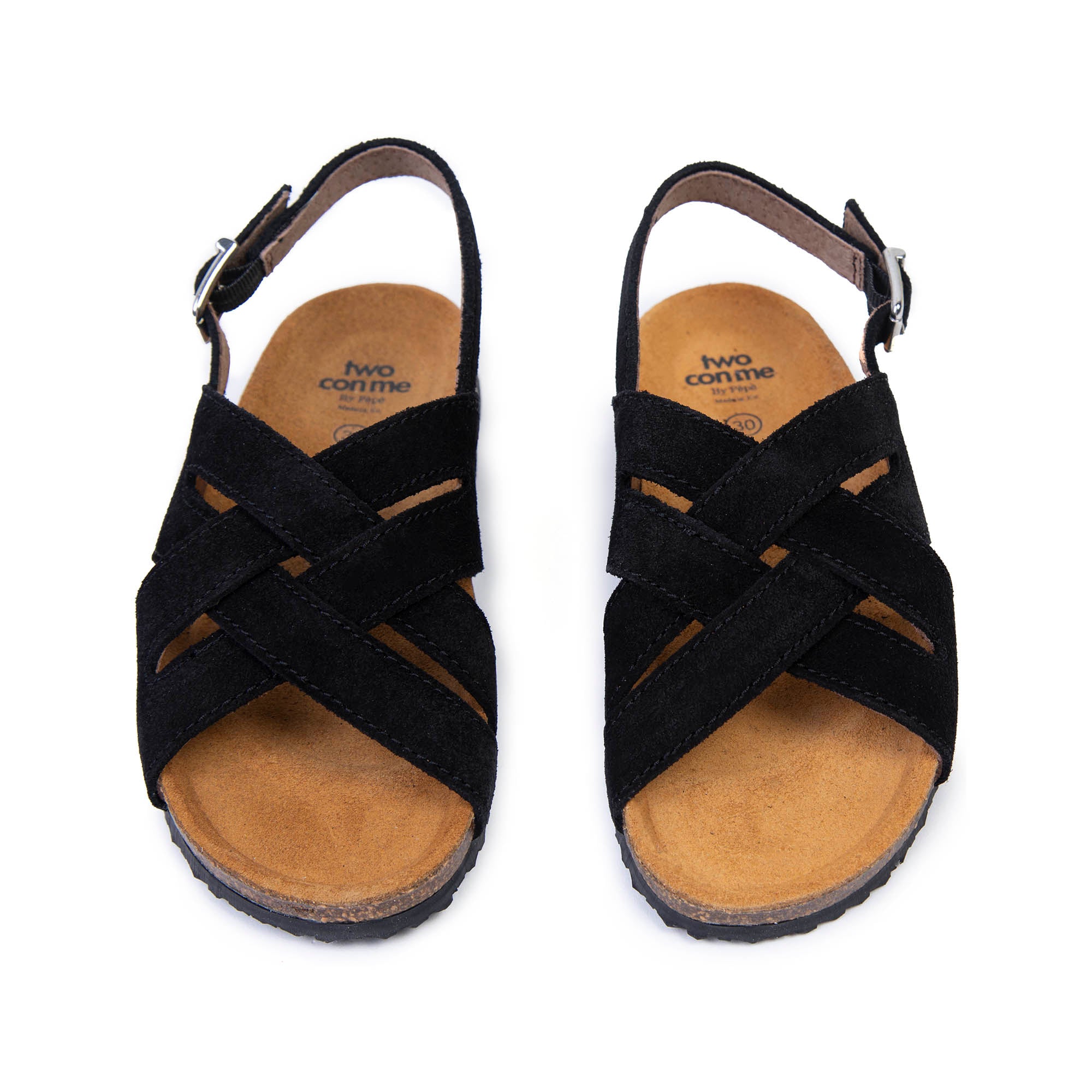 Boys & Girls Black Cut-out Sandals