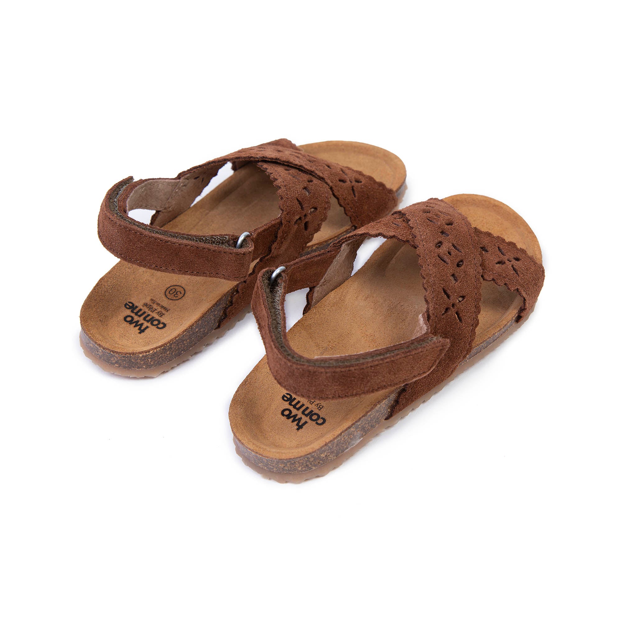 Boys & Girls Brown Cut-out Sandals